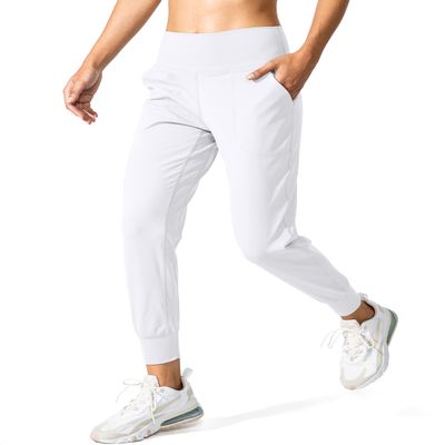 G Gradual Women's Joggers High Waisted Yoga Pants with Pockets Loose Leggings for Women Workout, Athletic, Lounge (White, X-Large)