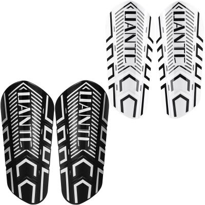 Uantc Soccer Shin Guards - Shin Guards Soccer Youths 2 Pairs - Kids Soccer Shin Guards Cushion Protection Reduce Shocks and Injuries - Shin Guards for Soccer Kids/Adults/Girls/Boys Blackwhite L