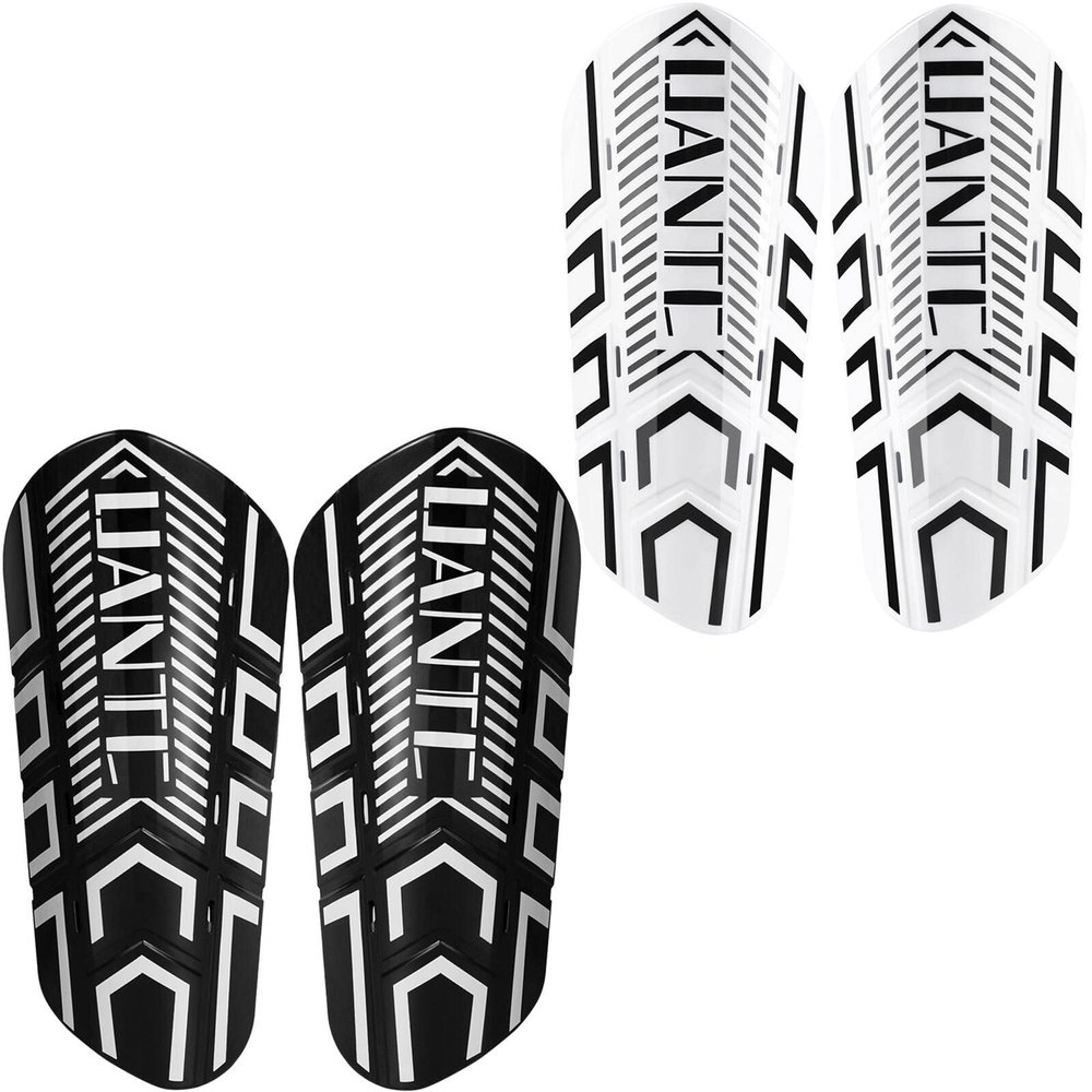 Uantc Soccer Shin Guards - Shin Guards Soccer Youths 2 Pairs - Kids Soccer Shin Guards Cushion Protection Reduce Shocks and Injuries - Shin Guards for Soccer Kids/Adults/Girls/Boys Blackwhite L
