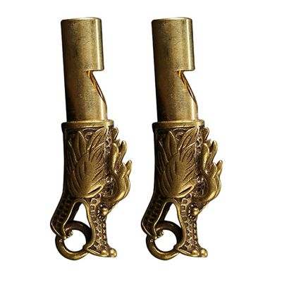 STOBOK Brass Dragon Whistle: 2pcs Emergency Whistle Loud Survival Whistle Keychain Bronze Carved Dragon Statue Charm for Survival Life Saving Hiking Festivals Camping, Pet Training