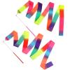 Abeillo 2pcs Rhythmic Dance Ribbons, 78.7 Inch Gymnastics Ribbon Dancer Wand Dancing Ribbon Streamers for Kids, Fits Artistic Dancing Gymnastics, Circus Carnival Shows, Baton Stick Twirling (Rainbow) view 1