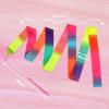 Abeillo 2pcs Rhythmic Dance Ribbons, 78.7 Inch Gymnastics Ribbon Dancer Wand Dancing Ribbon Streamers for Kids, Fits Artistic Dancing Gymnastics, Circus Carnival Shows, Baton Stick Twirling (Rainbow) view 2