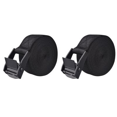 TRIWONDER Cinch Tie Down Strap Lashing Straps Heavy Duty Nylon Straps with Cam Buckles for Cargo, Trucks, Boat, Motorcycle,SUP, Kayak, Canoe, Trailer (3m, Black - 2 Pack)