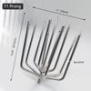 Dutiplus Large Fishing Harpoon 1~11 Prong Barded Stainless Steel Hunting Fish Gig Gaff Fork Hook with 8mm Screw for Catching Big Fish Mole Big Bullfrog (Sliver 11PY) view 4