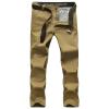 Men Relaxed Fit Casual Cotton Pant Chino Flat Front Classic Straight Pants Lightweight Business Comfort Trousers (Khaki,33) view 1