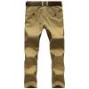 Men Relaxed Fit Casual Cotton Pant Chino Flat Front Classic Straight Pants Lightweight Business Comfort Trousers (Khaki,33) view 2