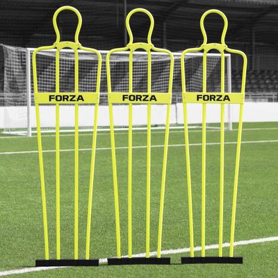 FORZA 6ft Airflow Soccer Mannequins - Free Kick Dummies | Soccer Training Equipment (Without Bases, Yellow, Pack of 3)
