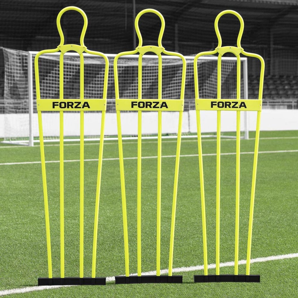 FORZA 6ft Airflow Soccer Mannequins - Free Kick Dummies | Soccer Training Equipment (Without Bases, Yellow, Pack of 3)