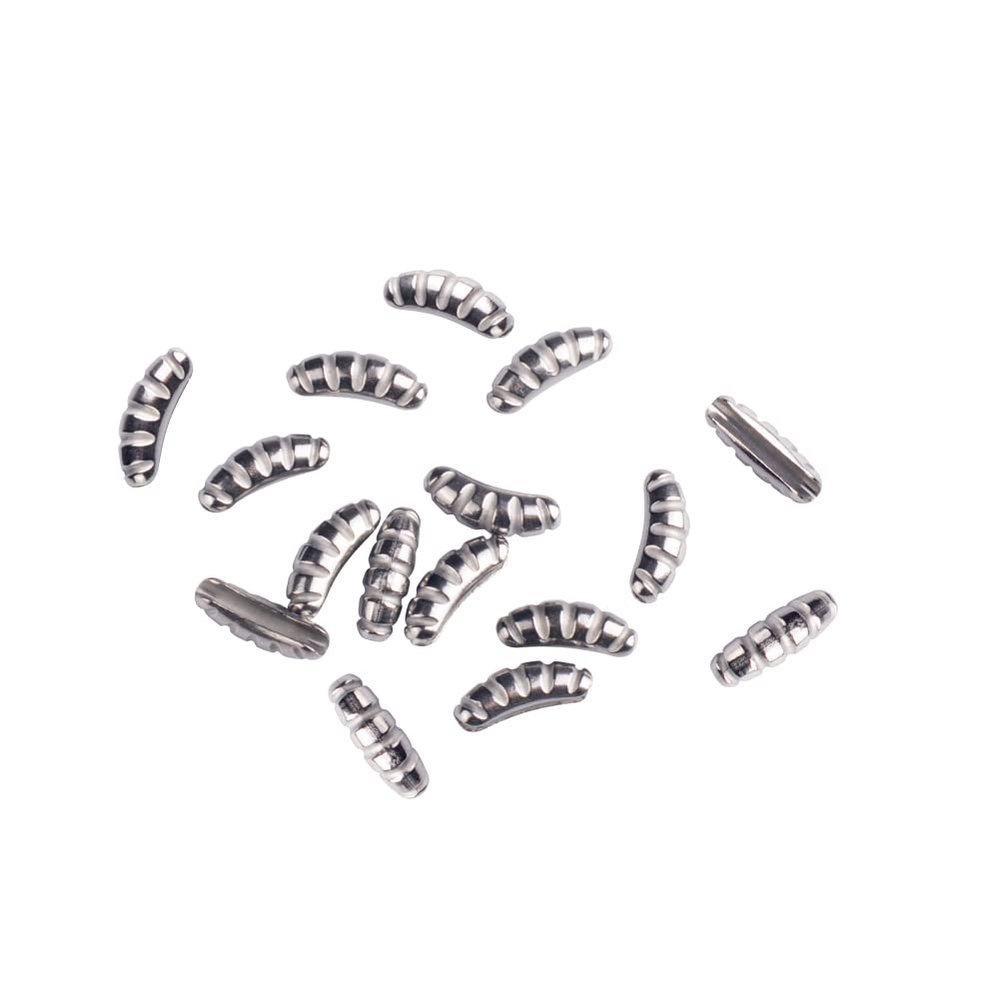 MUUNN 20Pcs Ribbed Tungsten Scud Bodies for Fly Tying, 5 Colors/4 Sizes Tungsten Shrimp Body Fast Sinking Fly Tying Materials (S,Plain)