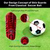 Uantc Soccer Shin Guards - Shin Guards Soccer Youths 2 Pairs - Kids Soccer Shin Guards Cushion Protection Reduce Shocks and Injuries - Shin Guards for Soccer Kids/Adults/Girls/Boys RedPurple L view 3