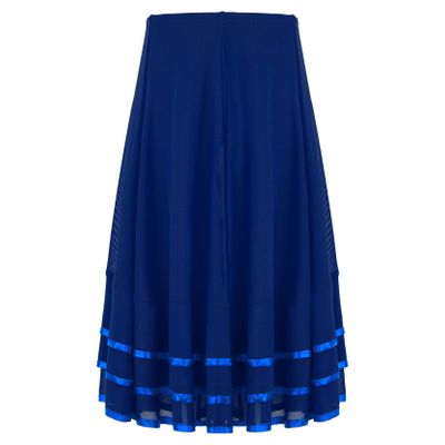 Loloda Girls Kids Chiffon A-Line Flared Maxi Skirts Elastic High Waist Pleated Skater Long Skirts Summer Wear Blue 8 Years