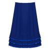 Loloda Girls Kids Chiffon A-Line Flared Maxi Skirts Elastic High Waist Pleated Skater Long Skirts Summer Wear Blue 8 Years view 2