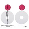 Acrylic Transparent Hollow Double Circle Round Dangle Earrings Geometric Statement Drop Earrings for Women Summer Holiday Cool Party Jewelry-red white view 2