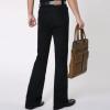 Men's Vintage Bell Bottom Flares Pants Classic 60s 70s Casual Slim Fit Trousers Retro Winter Warm Bootcut Pant (Black,38) view 3