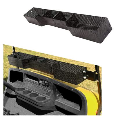 BestAccess Golf Cart Front Inner Dash Storage Basket and Rack Fit on EZGO TXT and RXV Heavy Steel Golf Cart Mesh Basket