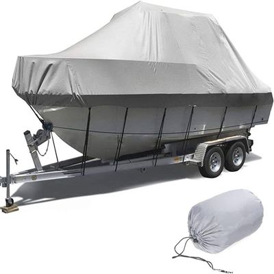 600D Boat Cover Marine Grade Oxford Fiber Waterproof Sun Protection Kayak Protector Cover Speedboat Protective for V-Type 17-19FT/ 20-22FT, Full Size,19-21FT-V