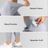 G Gradual Women's Joggers High Waisted Yoga Pants with Pockets Loose Leggings for Women Workout, Athletic, Lounge (Bright Grey, X-Small) view 4