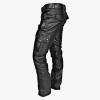 Men's Faux Leather Biker Pants Retro Metallic Punk Motocycle Pant Multi Pockets Stretch PU Leather Trousers (Black,Small) view 3