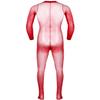 Sywiyi Mens Stretchy Sheer Mesh Bodystocking Long Sleeve Closed Toe Ultra-Thin Full Body Pantyhose Red A One Size view 2