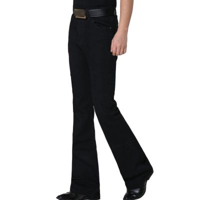 Maiyifu-GJ Men's Vintage Bell Bottom Flares Pants Classic 60s 70s Casual Slim Fit Trousers Retro Winter Warm Bootcut Pant (Black,28)