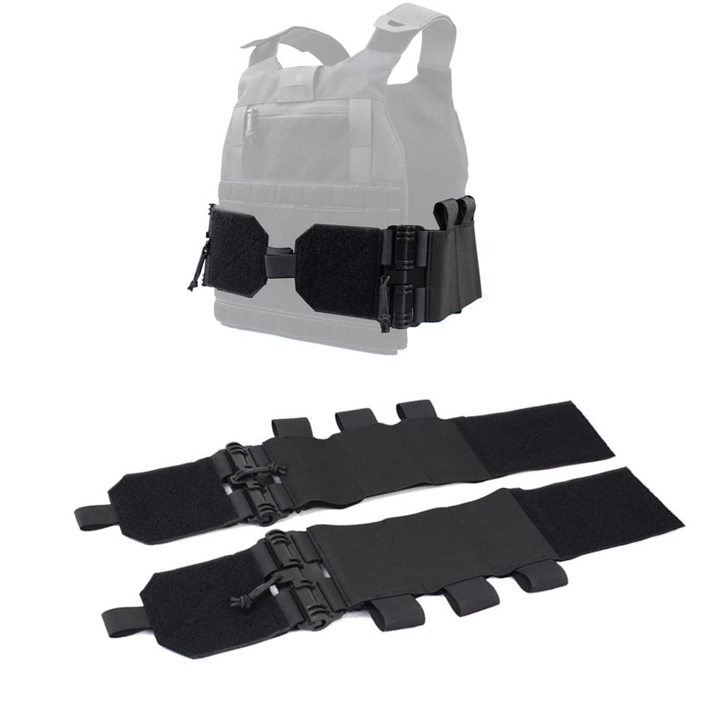 Zamudam Elastic Tactical Vest Cummerbund Quick Release Mounting Strap for Vest JPC/CPC/LBT/LBX/FCPC with Magazine Pouches Black