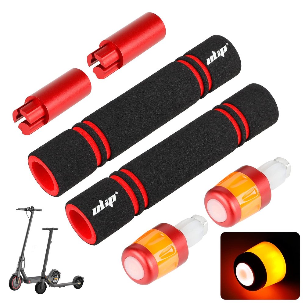 ulip Handlebar Extender Grip-Turn Signals Aluminum Direction Indicator Lights for Xiaomi M365 Pro Pro2 1S MI3 Ninebot ES1 ES2 ES3 ES4 E22 E25 E45 Scooters(Red Orange)