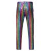 Men's Night Club Metallic Shiny Pants Straight Leg Disco Sequin Trousers Casual Retro Party Nightclub Pant (Color,Small) view 2