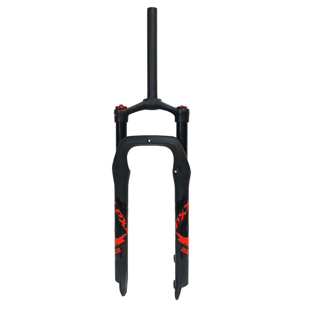 LYYCX 26 Inch Fat Tire Suspension Fork, 1-1/8" Lightweight Alloy Air Forks, for Beach Snow Electric Mountain Bike 4.0" Tire