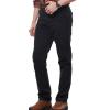 Men Relaxed Fit Casual Cotton Pant Chino Flat Front Classic Straight Pants Lightweight Business Comfort Trousers (Black,29) view 2