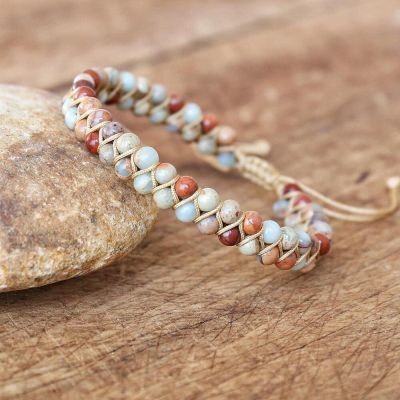 4mm Beads Handmade Bracelet Tree of Life Charm Bracelets African Japser String Braided Bracelets Yoga Friendship Lover Bracelet,shoushan