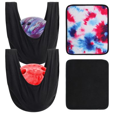 Anglekai 2+2 Bowling Ball Towel Kit, 10" x 8" Shammy Pad With Easy Grip Dots, Non-Slip Polisher Bag for Clean/Storage