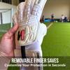 ONEKEEPER Solid White | Without Finger Protection | 3.5mm German Contact Latex | Professional Goalie Gloves for Youth & Adults (White, Size 10) view 3