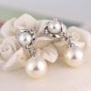Elegant Rhinestone Pearl Waterdrop Earrings Pierced and Non Pierced Earrings Ear Clip On Earrings for Women Wedding Jewelry view 4