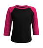 ILTEX Kids & Youth Baseball Raglan T-Shirt 3/4 Sleeve Infant Toddler Youth Athletic Jersey Sports Casual (20+ Colors) (Y-XLarge, Black/Hot Pink) view 1