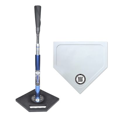 Jugs TPro Style Batting Tee and Throw Down Home Plate. Will Not Tip Over, 24 - 46 Adjustment Range, Patented Grip-N-Go Handle, Always-Feel-The-Ball Flexible Top, 1-Year Guarantee., Blue (A0418)
