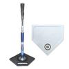 Jugs TPro Style Batting Tee and Throw Down Home Plate. Will Not Tip Over, 24 - 46 Adjustment Range, Patented Grip-N-Go Handle, Always-Feel-The-Ball Flexible Top, 1-Year Guarantee., Blue (A0418) view 1