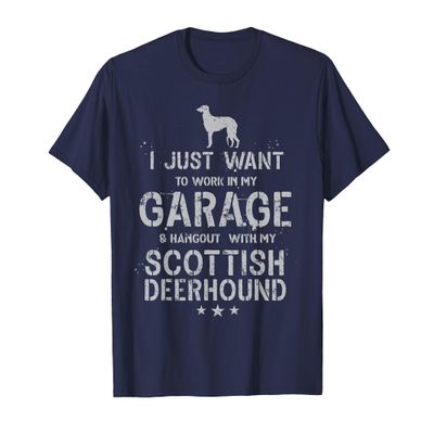Funny Scottish Deerhound Dad Garage Men Hang T-Shirt