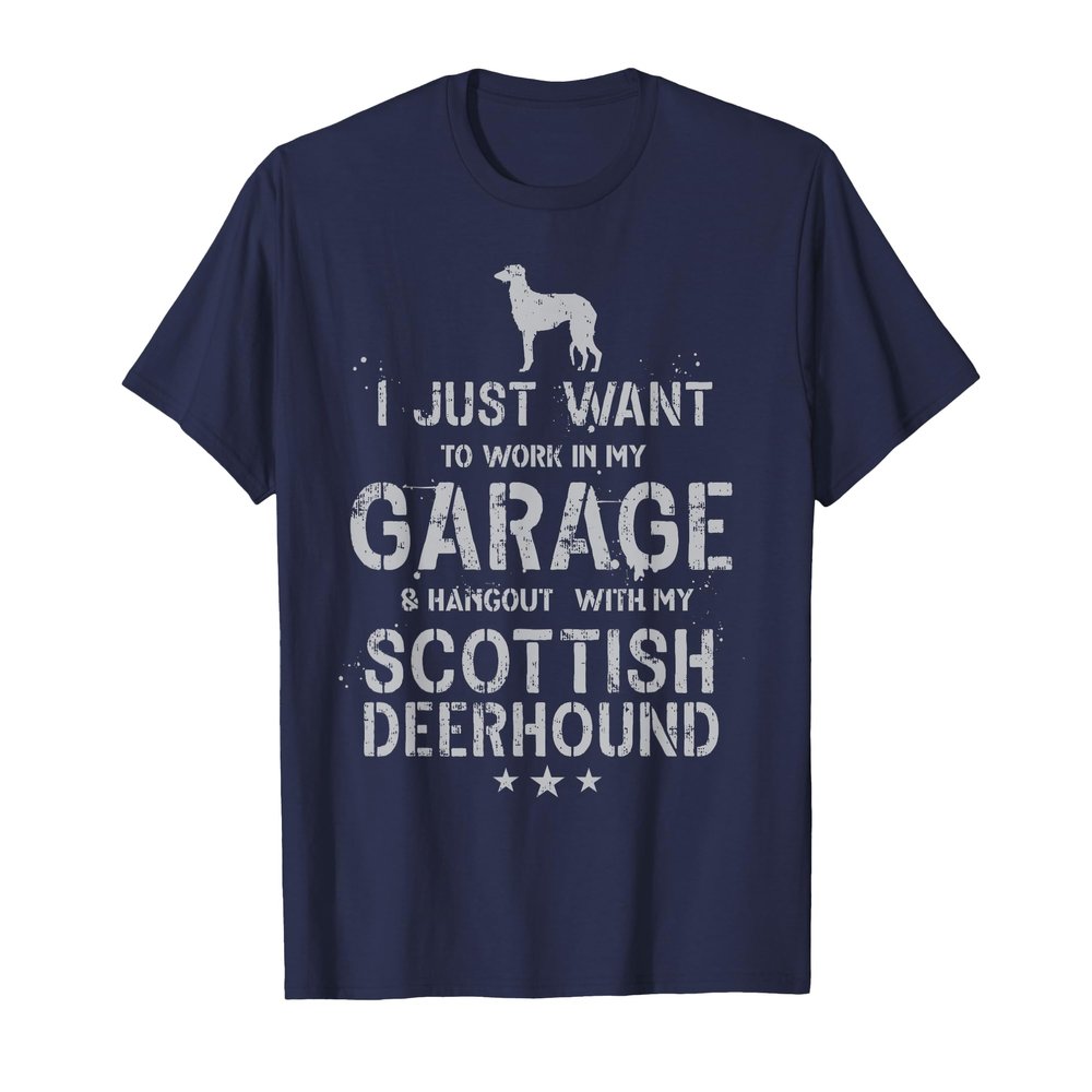 Funny Scottish Deerhound Dad Garage Men Hang T-Shirt