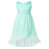 YONGHS Kids Chiffon Flower Girl Dress Halter Sleeveless Sequins Wedding Formal Pageant Dance High Low Gown Mint Green 16 Years view 1