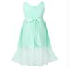 YONGHS Kids Chiffon Flower Girl Dress Halter Sleeveless Sequins Wedding Formal Pageant Dance High Low Gown Mint Green 16 Years view 2