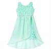 YONGHS Kids Chiffon Flower Girl Dress Halter Sleeveless Sequins Wedding Formal Pageant Dance High Low Gown Mint Green 16 Years view 3