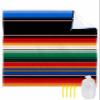LEOKOTI Colorful Mexican Striped Beach Blanket Waterproof Sandproof, Black Red Green Tribe Ethnic Lightweight Outdoor Picnic Blanket Portable Large Beach Mat for Travel/Camping/Hiking 108"x84" view 1