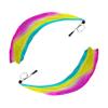 Aumulen Women 2 Pcs Hand Made Belly Dance Silk Poi Veil Streamer Throw Ball (Turquoise Yellow Rose) view 1