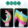Aumulen Women 2 Pcs Hand Made Belly Dance Silk Poi Veil Streamer Throw Ball (Turquoise Yellow Rose) view 2