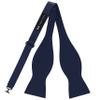 Adam Young Men's Navy Blue Self Tie Bow Tie with Pocket Square Formal Satin Classy Bowtie for Tuxedo Faux Silk (Classic, Navy Blue) view 3