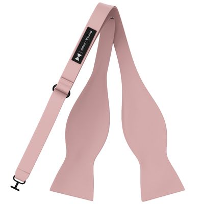 Adam Young Men's Rose Pastel Self Tie Bow Tie Formal Satin Classy Bowtie for Tuxedo Faux Silk (Classic, Blush Pink)