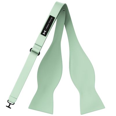 Adam Young Men's Green Fern Self Tie Bow Tie Formal Satin Classy Bowtie for Tuxedo Faux Silk (Classic, Deep Sage)