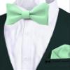 Adam Young Men's Green Mint Self Tie Bow Tie with Pocket Square Formal Satin Classy Bowtie for Tuxedo Faux Silk (Classic, Mint) view 2
