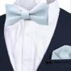 Adam Young Men's Light Blue Self Tie Bow Tie with Pocket Square Formal Satin Classy Bowtie for Tuxedo Faux Silk (Classic, Pastel Blue) view 2
