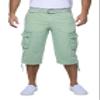X RAY Men's Belted Long Cargo Shorts for Men, Below Knee Length Mens Cargo Shorts, 3/4 Pants (Big and Tall Shorts for Men) Pastel Green 52 view 1